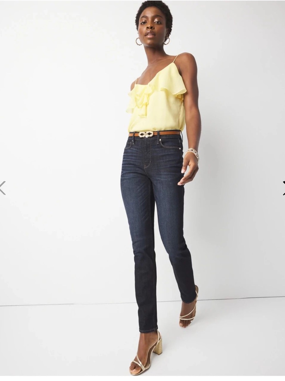 WHBM High Rise Slim Sculpt Jeans Women’s SZ 10 in Moselle Rinse Dark Wash